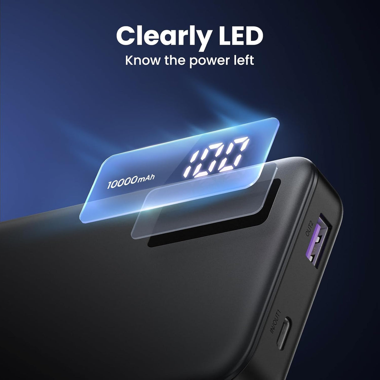 UGREEN 10000mAh Power Bank, 20W PD & QC3.0 Two-Way Fast Charging Portable Charger with USB-C Input/Output and Dual USB-A Ports, Slim External Battery Pack for iPhone, Samsung, Pixel & More – Black, IN Version (25742)