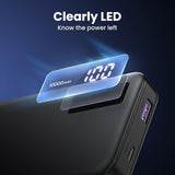 UGREEN 10000mAh Power Bank, 20W PD & QC3.0 Two-Way Fast Charging Portable Charger with USB-C Input/Output and Dual USB-A Ports, Slim External Battery Pack for iPhone, Samsung, Pixel & More – Black, IN Version (25742)