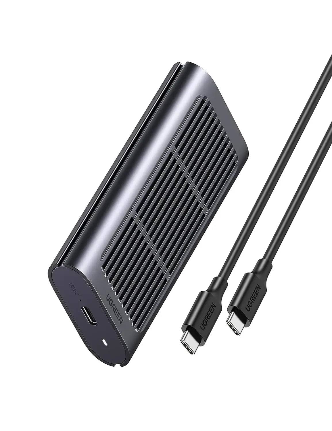 UGREEN USB-C M.2 NVMe SSD Enclosure 20Gbps USB 3.2 Gen 2x2 External Case M-Key M+B Key 2242 2260 2280 Tool-Free (80554)