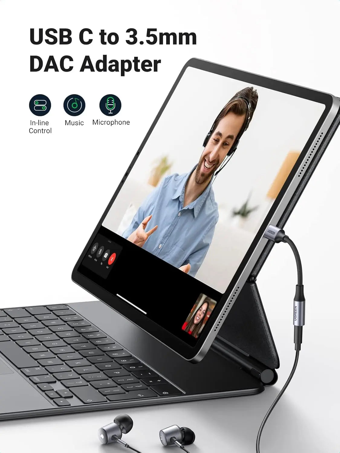 UGREEN USB C to 3.5mm Headphone Jack Adapter Type-C Male Female Audio Dongle iPhone 15 Samsung Galaxy Google Pixel (80154)