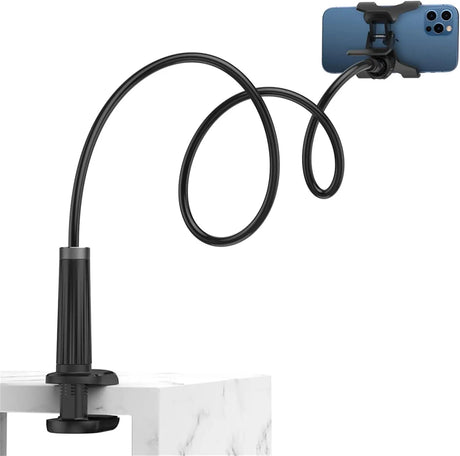 UGREEN Gooseneck Clip Phone Holder for Bed Desk Cell Phone Mount Flexible Lazy Long Arm Clamp Headboard Hand Free Overhead Video Recording Compatible with iPhone Pro Max Samsung Galaxy Ultra, 3.0 ft (80906) - Ugreen India
