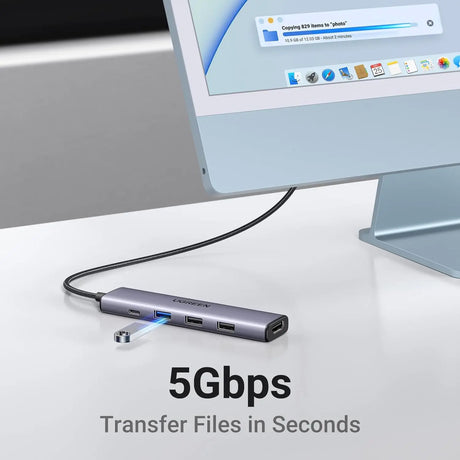 UGREEN Revodok USB C Hub HDMI 4K with PD Charge 100W Powered 5 in 1 USB C to USB 3.0 Adapter Compatible with iPhone 15 Plus Max MacBook Pro Air XPS Surface Pro 9GB iPad Pro Air Galaxy Tab S9 (15495) - Ugreen India