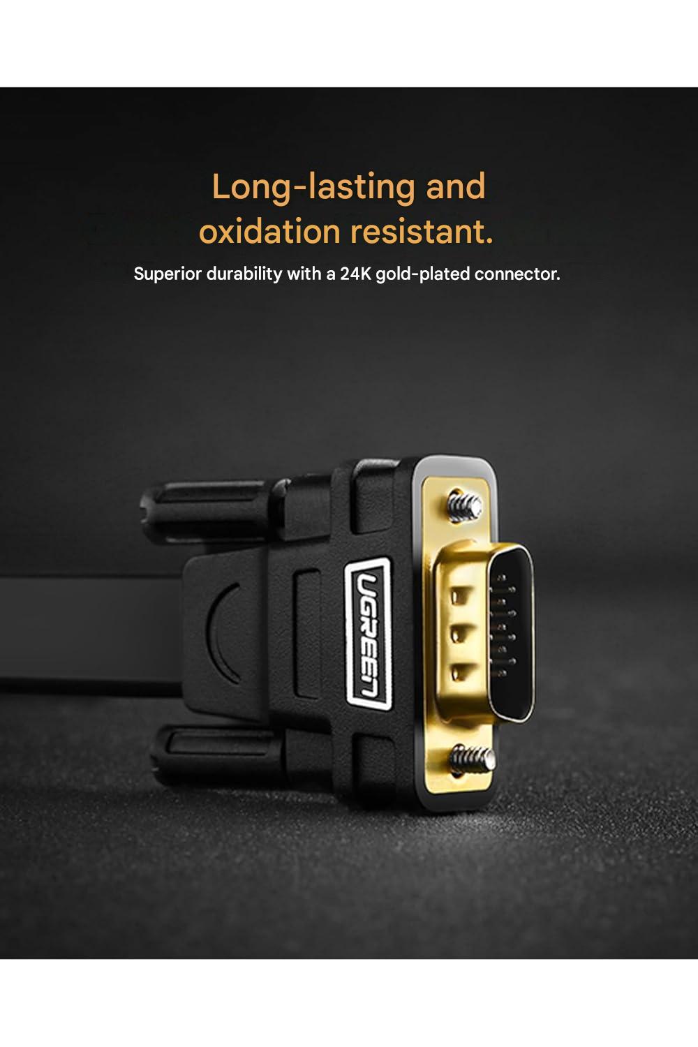 UGREEN HDMI to VGA Cable 1.5M Male to Male 1080P Full HD Video Converter Adapter Laptop PC Desktop Monitor Projector (30449)