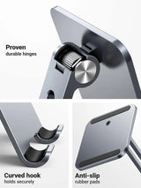 UGREEN Height Adjustable Aluminum Portable Mobile Tablet Stand iPad Pro 12.9 9.7 10.5 Air Mini iPhone 12 Switch (40393)