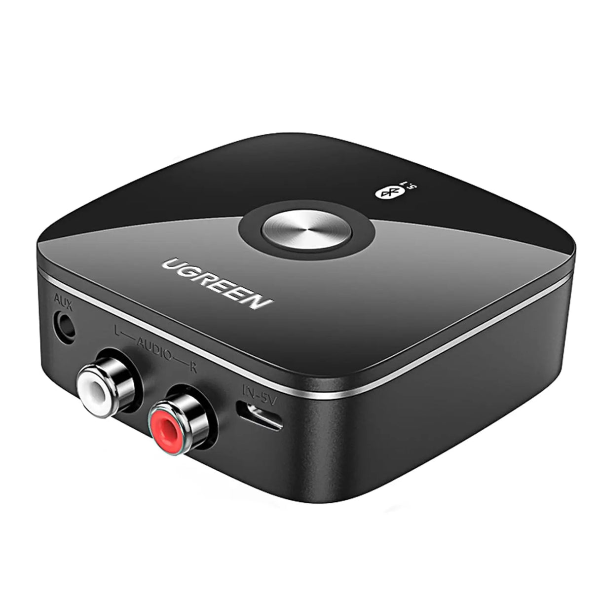 यूग्रीन वायरलेस ब्लूटूथ 5.1 2RCA रिसीवर aptX LL 3.5mm ऑक्स जैक म्यूजिक टीवी कार के लिए (40759)
