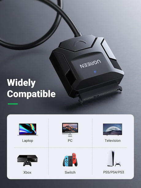 UGREEN 20611 USB 3.0 to SATA adapter widely compatible with computers and consoles