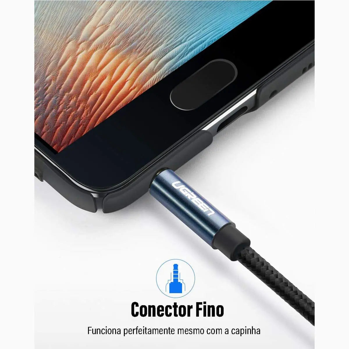UGREEN 1M 3.5mm Male to Female Audio Extension Cable Aluminum Case Braided Microphone Support Headphone Jack 40673