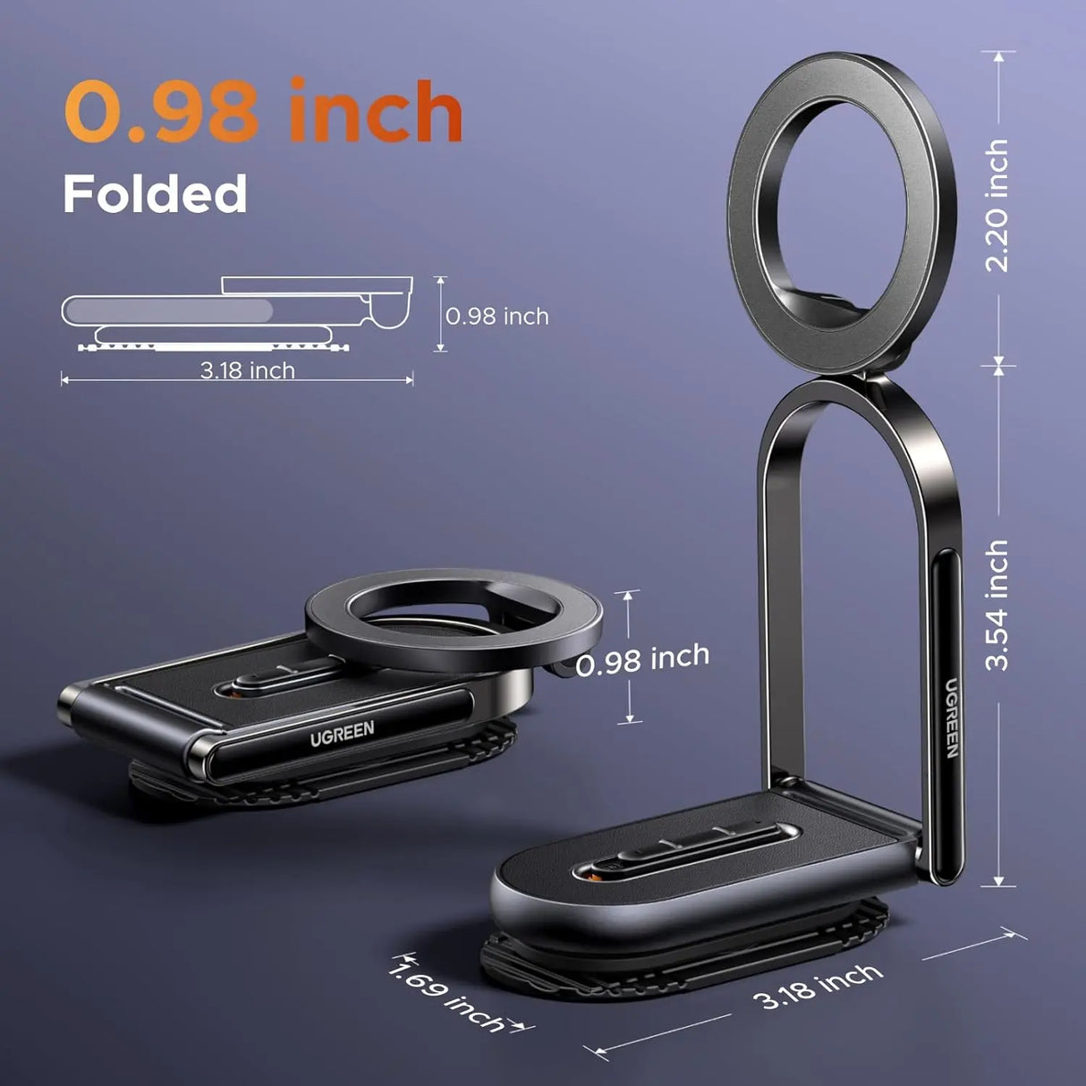 UGREEN MagSafe Car Mount Dashboard 360° Rotation Magnetic Phone Holder iPhone 16 15 14 13 12 MagSafe Case Strongest (65186)
