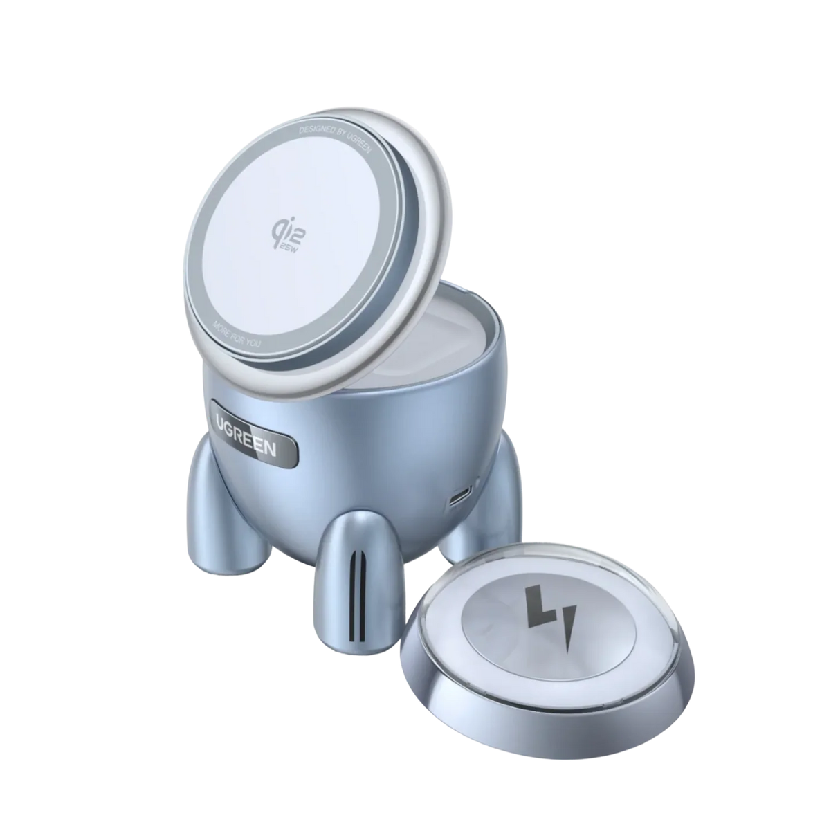 UGREEN UNO Rocket Shape Wireless Charger 25W Qi2 Magnetic MagSafe-Compatible Charging Stand – 65300