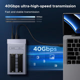 UGREEN CM847 USB4 2-Bay M.2 NVMe SSD Enclosure with Offline Clone & RAID – 40Gbps Dual NVMe Storage Dock (65733EU)