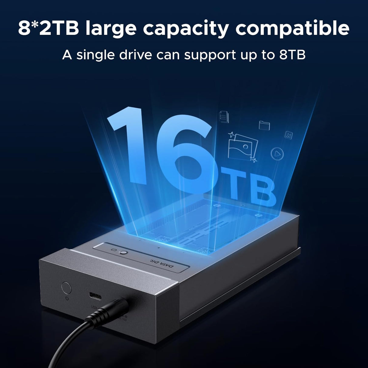 UGREEN CM847 USB4 2-Bay M.2 NVMe SSD Enclosure with Offline Clone & RAID – 40Gbps Dual NVMe Storage Dock (65733EU)