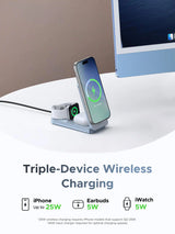 Ugreen 25W MagFlow 3-in-1 Magnetic Wireless Charger Foldable and Portable, iPhone 12 and Later, AirPods2 and Later, Apple Watch(65901)