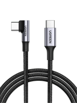 UGREEN 1M USB-C to USB-C Angled Cable 100W Fast Charging 5A PD Nylon Braided MacBook Pro iPad Pro Galaxy S21 70643 Ugreen
