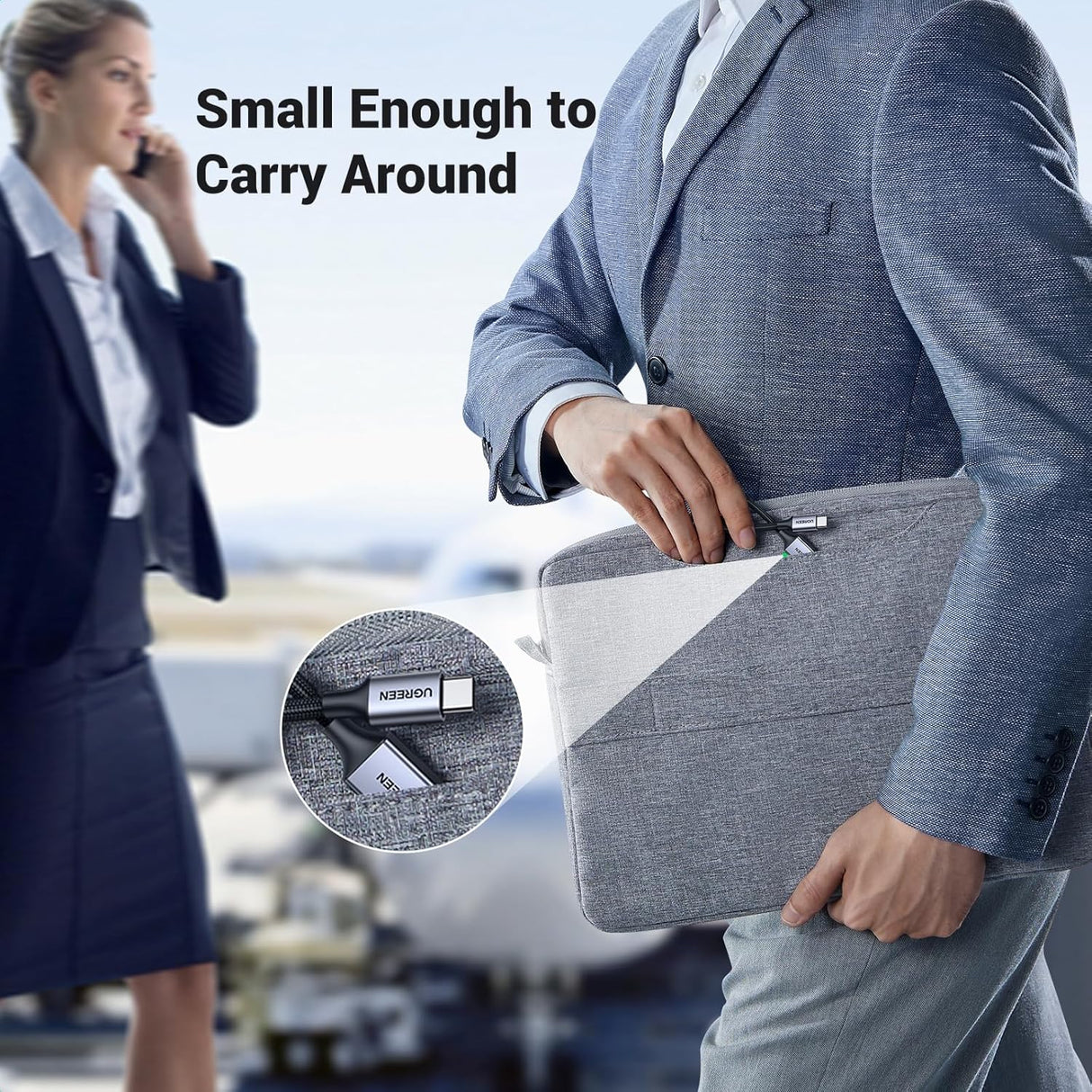 UGREEN USB-C to USB-A 3.2 Adapter 10Gbps OTG Cable (US378 70889) – Nylon Braided, Aluminum Shell