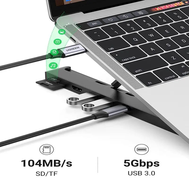 UGREEN USB C ল্যাপটপ ডকিং স্টেশন, ৪ স্তরের অ্যাডজাস্টেবল ফোল্ডেবল পোর্টেবল ডেস্কটপ স্ট্যান্ড