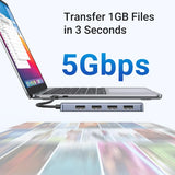 UGREEN 4-Port USB Type C Hub to USB 3.0 Adapter Micro USB Power MacBook Pro iMac Samsung Galaxy Note Dell XPS (70336)