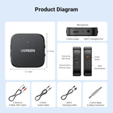 UGREEN Bluetooth 5.2 Transmitter / Receiver For TV, Dual Pair, compatible with Airpods Earbuds Speaker, Bluetooth Headphone Adapter For Airplane, TV Audio, PC, MP3, and Gym (35223) - Ugreen India