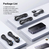 UGREEN USB 3.0 KVM Switch HDMI 2-in-1 4K 60Hz 3 USB-A 1 USB-C Ports Keyboard Mouse Monitor Share 2 Computers 15707