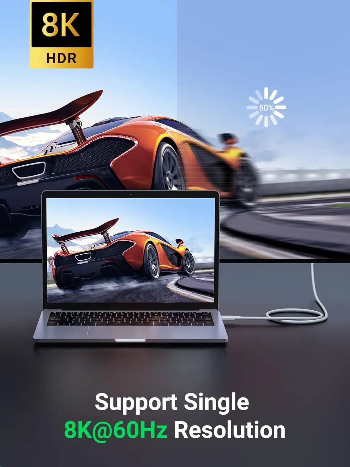 UGREEN USB 4.0 Cable 0.8M 100W USB C to USB C 40Gbps Data Transfer 8K Video PD Fast Charging MacBook iPad Dell XPS (40113)