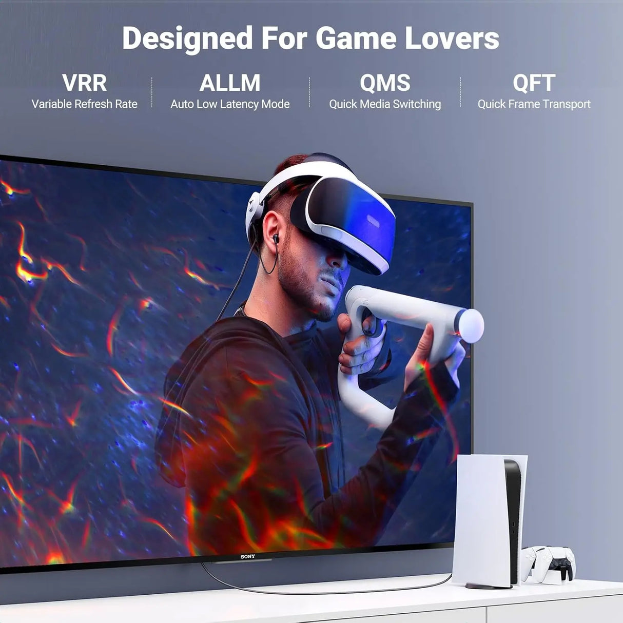UGREEN HDMI 2.1 Cable 2M 8K@60Hz 4K@120Hz Ultra HD Braided Dynamic HDR eARC Dolby Vision PS5 Xbox Series X TV Monitor (70321)