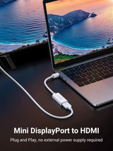 UGREEN Mini DisplayPort to HDMI Adapter Male to Female Thunderbolt 2.0 HDMI Adapter 1080P Display Converter Cable (10460)