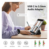UGREEN USB C to 3.5mm Audio Adapter, Aux Headphone Jack DAC Stereo Mic HiFi Right Angle Dongle Compatible with iPhone 17 16 15 Pro Max/16 15 Plus, iPad Pro, Galaxy S25 Ultra Pixel 9, Gray (20194)