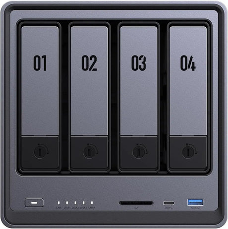 UGREEN NASync DXP4800 4-Bay Desktop NAS, Intel N100 Quad-core CPU, 8GB DDR5 RAM, 32G eMMC, 2 * 2.5GbE, 2 * M.2 NVMe Slots, 4K HDMI, Diskless (25372) Ugreen