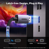 UGREEN 55568 2m DisplayPort 2.1 cable, 16K60 80Gbps, latch-free design, plug and play