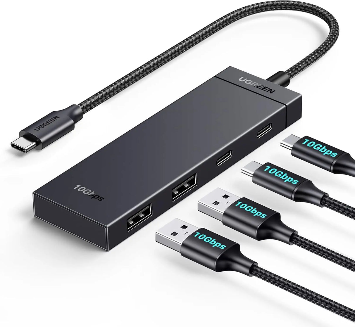UGREEN 10Gbps 4 in 1 USB C Hub, USB 3.2 Adapter with 2 USB-C 3.2 and 2 USB-A 3.2 Splitter Extender for MacBook Pro/Air, iPad Pro, iPhone 15/15 Pro Max, Surface, PC, Laptops and More (35583) - Ugreen India