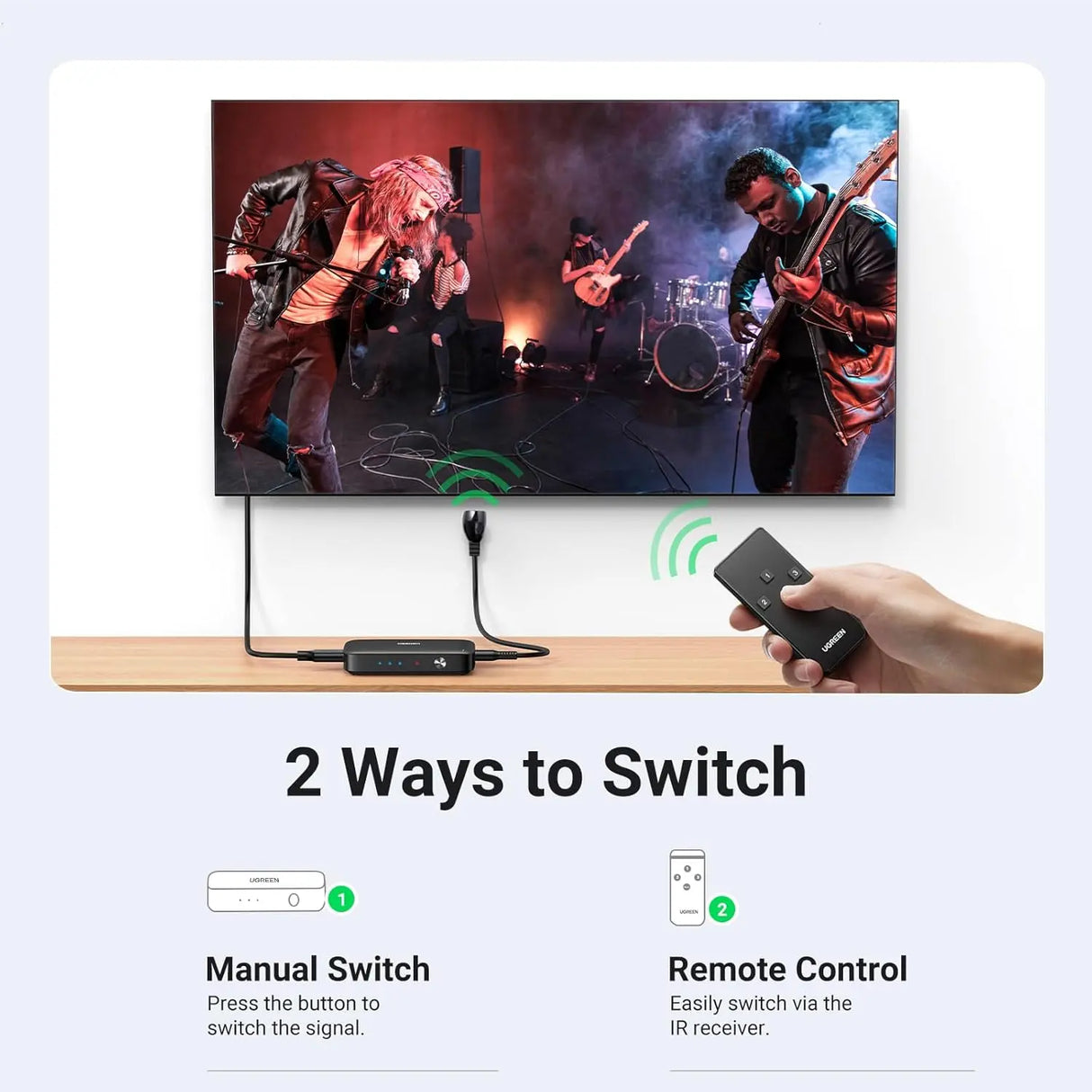 UGREEN 3 In 1 Out HDMI Switch Splitter IR Remote 4K@30Hz 3D 1080P Nintendo Switch PS4 Xbox One Apple TV Fire Stick Blu-Ray 80125