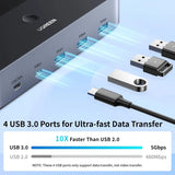 UGREEN HDMI KVM Switch 2 Monitors 2 Computers 4K@60Hz, with 4 USB 3.0 Ports for 2 Computers Sharing 2 Monitors Keyboard Mouse Printer with 4 HDMI Cables, 2 USB Cables, Power Adapter and Controller (55455) Ugreen