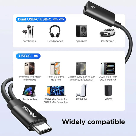 UGREEN Magnetic USB C Splitter 1 in 2 Out Dual USB C Headphone and Charger Type C Audio Adapter with PD 60W Fast Charging Dongle Cable for iPhone 16 Pro Max, Galaxy S25 Ultra, Pixel 9, iPad Pro/Air (45800) Ugreen
