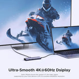 UGREEN 9-इन-1 USB C मल्टी फंक्शन डॉक 4K@60Hz HDMI, 5Gbps USB-C और USB-A डेटा पोर्ट, 1Gbps ईथरनेट, 100W PD, SD/TF कार्ड रीडर, MacBook Air/Pro, iPad Pro/Air, Dell XP और अन्य के लिए डॉकिंग स्टेशन के साथ (15375)