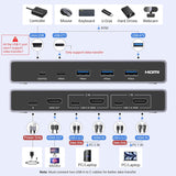 UGREEN CM692 HDMI 2.1 KVM Switch for 2 PCs & 1 Monitor – 8K@60Hz, 4-Port USB 3.0 (25961)