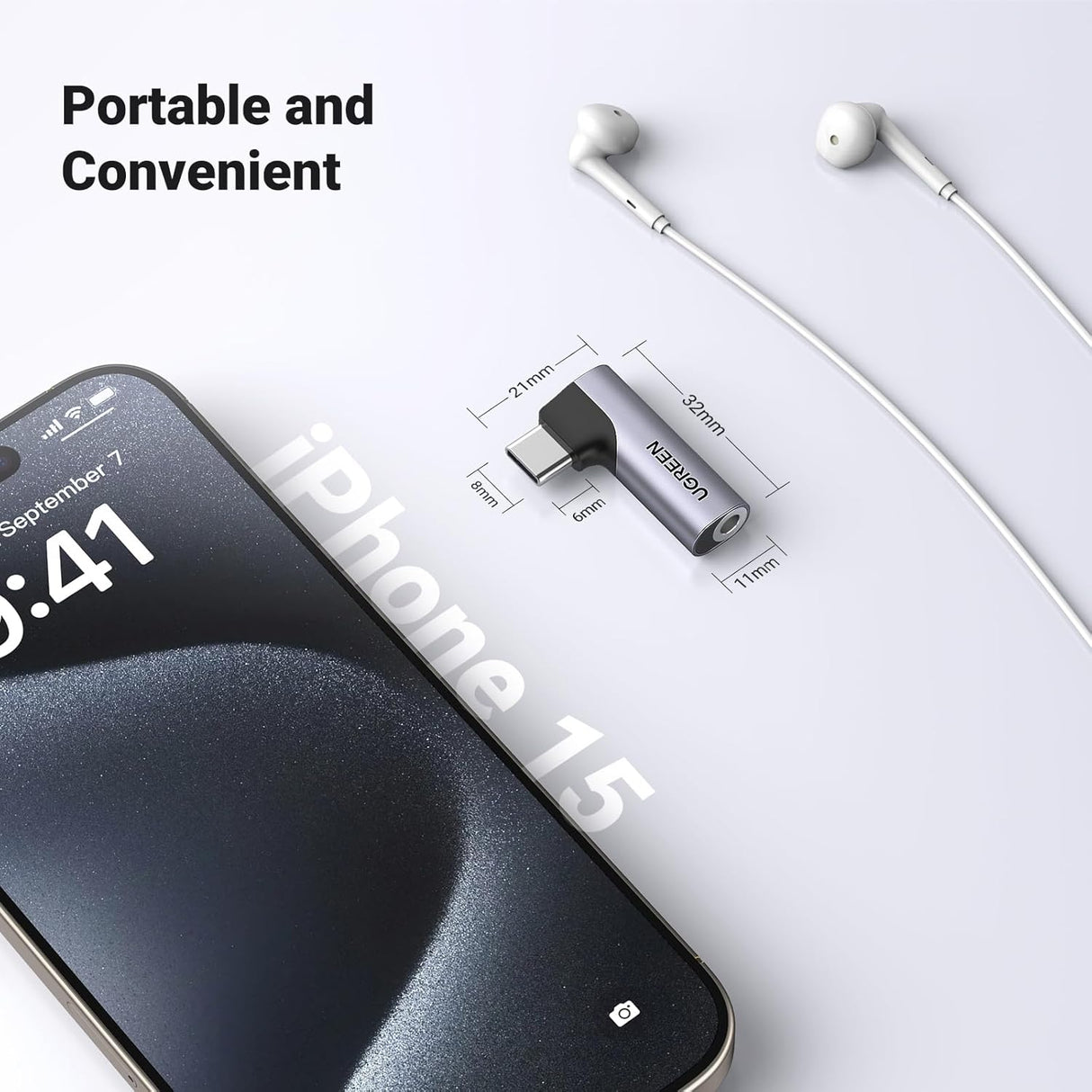 UGREEN USB C to 3.5mm Audio Adapter, Aux Headphone Jack DAC Stereo Mic HiFi Right Angle Dongle Compatible with iPhone 17 16 15 Pro Max/16 15 Plus, iPad Pro, Galaxy S25 Ultra Pixel 9, Gray (20194)