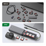 UGREEN Card Reader USB A& USB C for 2x SD+1x TF Cards, 11 Card Storage Slots for 6 SD& 4 TF& 1 SIM Cards, Read 2 Cards for SD/Micro SD/SDHC/SDXC for Photographer, Vlogger, Traveler(55899)