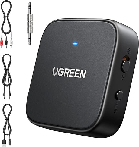 UGREEN Bluetooth 5.2 Transmitter / Receiver For TV, Dual Pair, compatible with Airpods Earbuds Speaker, Bluetooth Headphone Adapter For Airplane, TV Audio, PC, MP3, and Gym (35223) - Ugreen India