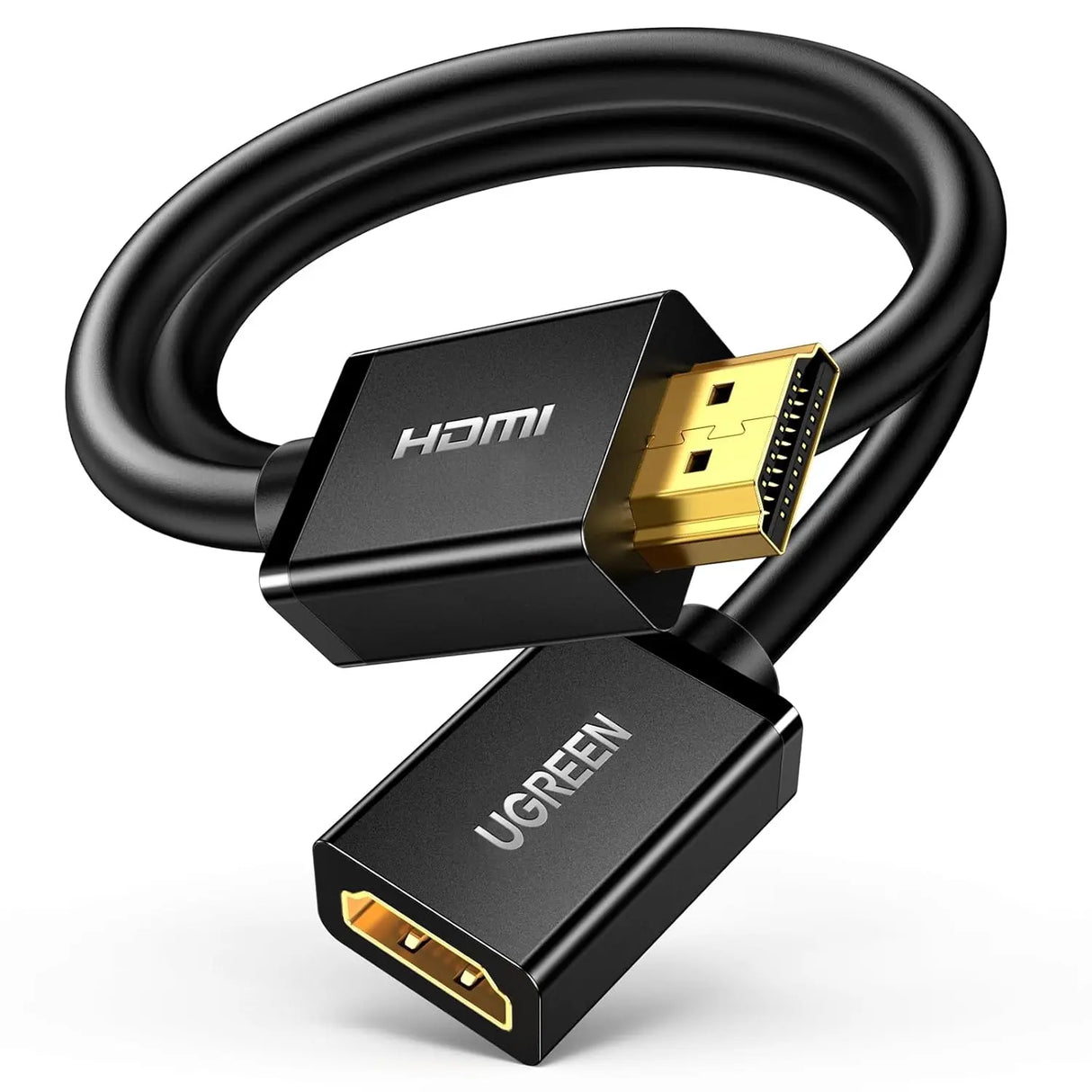 UGREEN 3M HDMI 2.0 Extension Cable Male to Female Extender 4K@60Hz High Speed UHD HDTV Monitor PS5 Xbox Laptop PC Black 10145