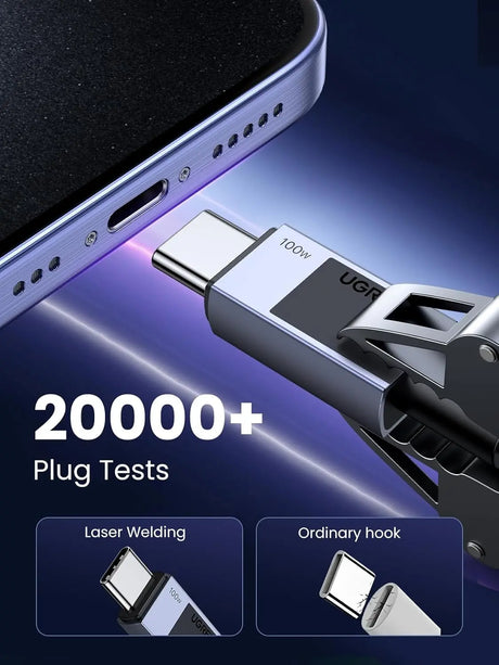 UGREEN 1.6FT/0.5M 100W USB C to USB C Fast Charging Cable for iPhone 16/16 Pro/16 Pro Max/15, MacBook Pro/Air, Galaxy S24/S23, iPad Pro/Air, Pixel 8 etc.(35985) - Ugreen India
