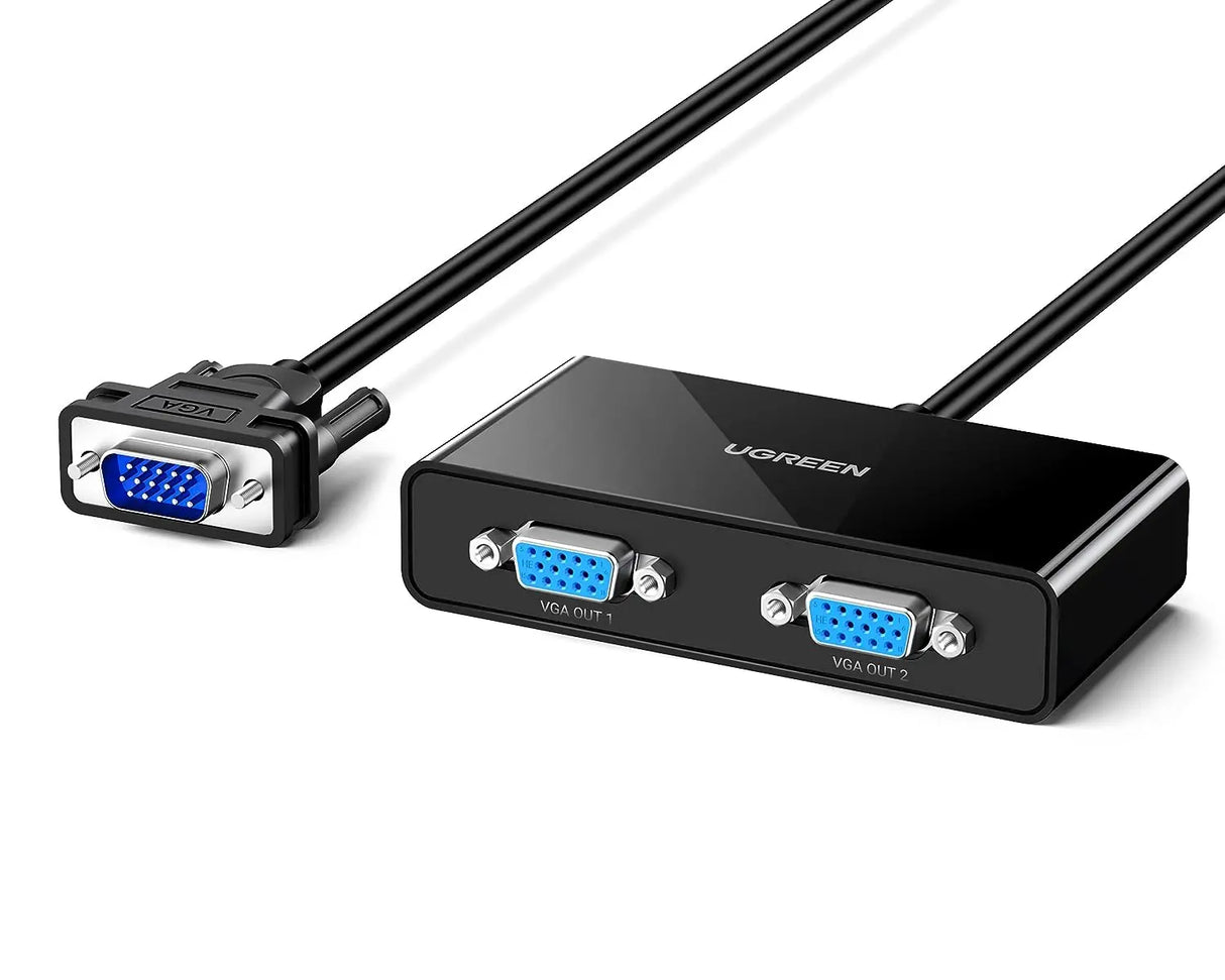 UGREEN VGA Splitter 1 In 2 Out Full HD 1080p Video Duplicator 1 VGA Input 2 VGA Outputs Monitor Projector HDTV PC Laptop 20918