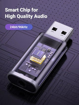 UGREEN 2-in-1 USB External Sound Card Audio Adapter USB to 3.5mm Headphone Mic Jack Converter PC Laptop PS5 PS4 Mac (80864)
