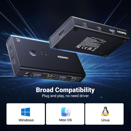 UGREEN 45452 HDMI KVM switch broad compatibility