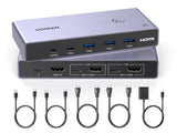 UGREEN CM692 HDMI 2.1 KVM Switch for 2 PCs & 1 Monitor – 8K@60Hz, 4-Port USB 3.0 (25961)