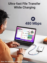UGREEN 3M USB C to USB C Cable 100W Fast Charge USB C 2.0 5A PD Nylon Braided Compatible for MacBook Pro 2021 iPad Pro Samsung Galaxy S21 S20 Note 20 Dell XPS Pixel (90120) - Ugreen India