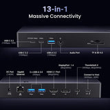 UGREEN Revodok Max 313 Thunderbolt 4 Dock, 13-in-1 40Gbps Docking Station Triple 4K@60Hz or Single 8K Display with HDMI 2.1, DP 1.4, Gigabit Ethernet, SD/TF 4.0, 60W PD Power for MacBook, Laptops (25085) - Ugreen India