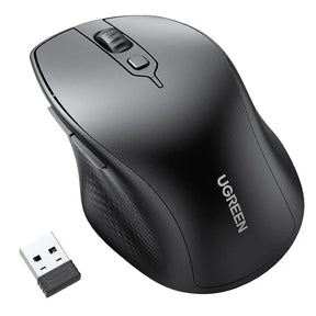 UGREEN Ergonomic Silent 2.4GHz Wireless Bluetooth 5.0 Optical Mouse USB Receiver 4000 DPI Mac PC Laptop Tablet (90395) Ugreen
