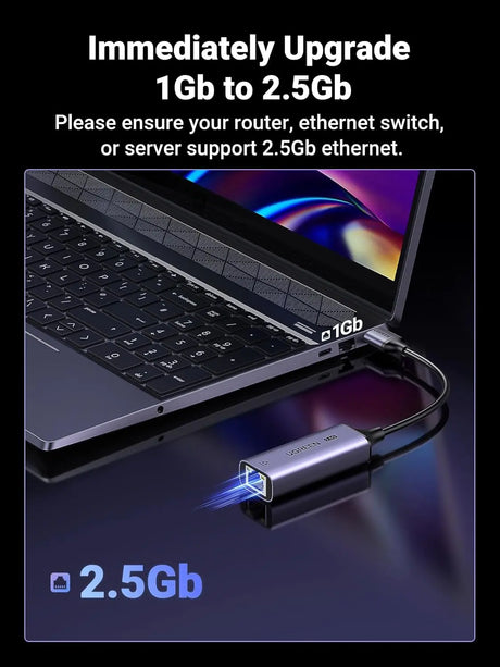 UGREEN USB 3.0 to Ethernet Adapter 2.5Gb, Aluminum, LAN Ethernet Dongle for Laptop, Compatible for MacBook Air/Pro, XPS, Windows, macOS (25051) Ugreen India