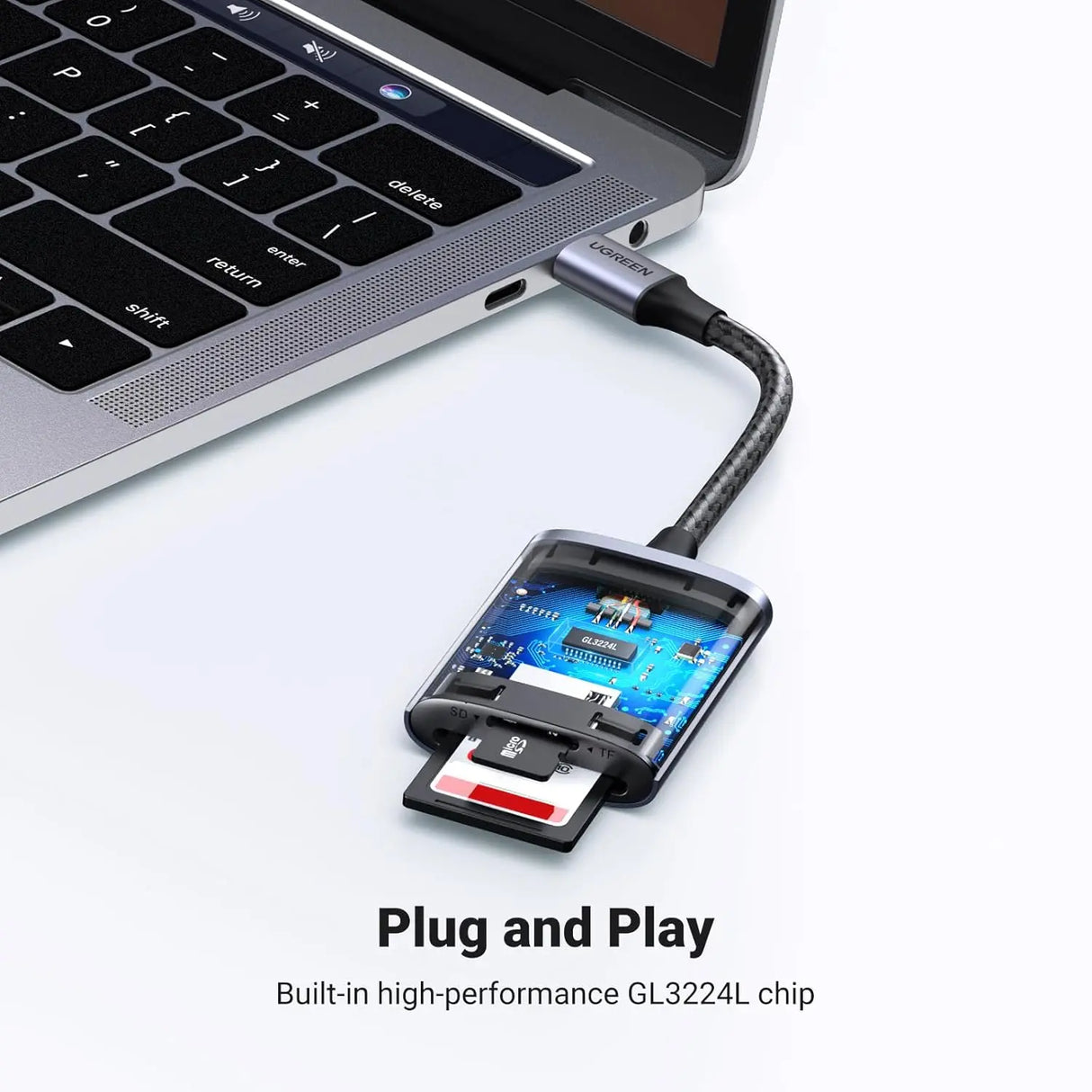 UGREEN USB-C SD Card Reader 2-in-1 5Gbps Micro SD TF Adapter OTG Camera MacBook iPad Pro Galaxy Android (80888)