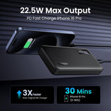 UGREEN 10000mAh Power Bank, 20W PD & QC3.0 Two-Way Fast Charging Portable Charger with USB-C Input/Output and Dual USB-A Ports, Slim External Battery Pack for iPhone, Samsung, Pixel & More – Black, IN Version (25742)
