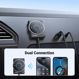 UGREEN 2024 Latest Bluetooth 5.4 Aux Car Adapter, [Enhanced Connection & Noise Cancellation], Bluetooth Aux Receiver with Nylon Braided Cable, Plug & Play for Car Music/Hands-Free Calls/Stereo Audio (35002) - Ugreen India